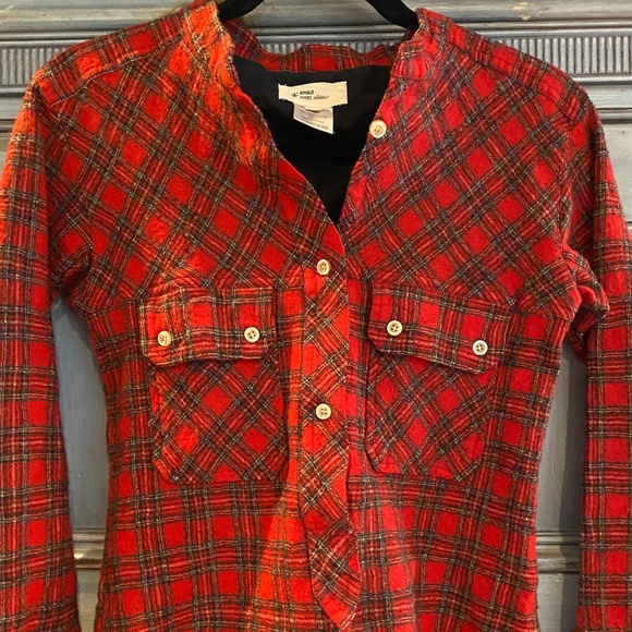 Isabel Morant Etoile red wool blend plaid shirt size 0 - Picture 3 of 6